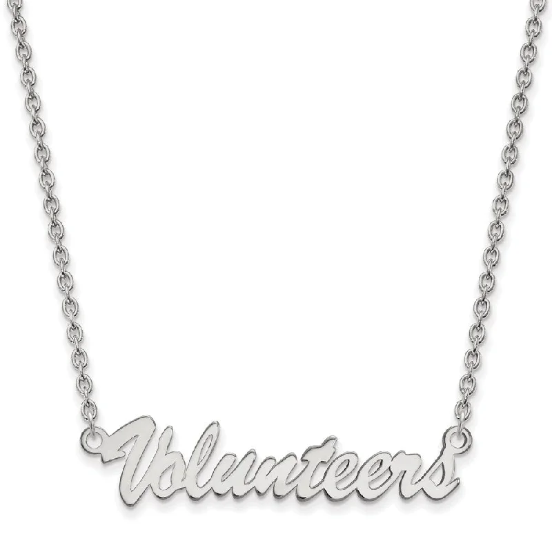 Dotted pattern necklace-Sterling Silver U of Tennessee Medium Script Pendant Necklace