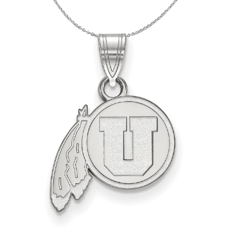 Handmade clay necklace-Sterling Silver U. of Utah Small Pendant Necklace