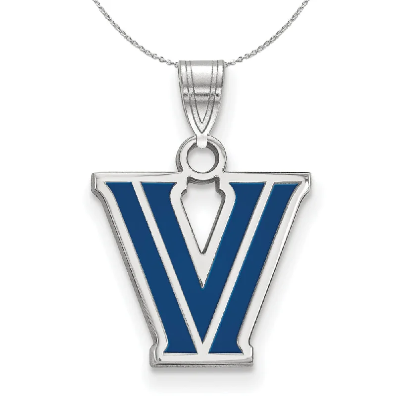 Pearl strand necklace-Sterling Silver Villanova U. Small Enamel Pendant Necklace