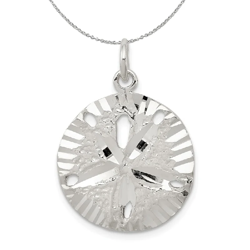 Sterling Silver 20mm Sand Dollar Necklace