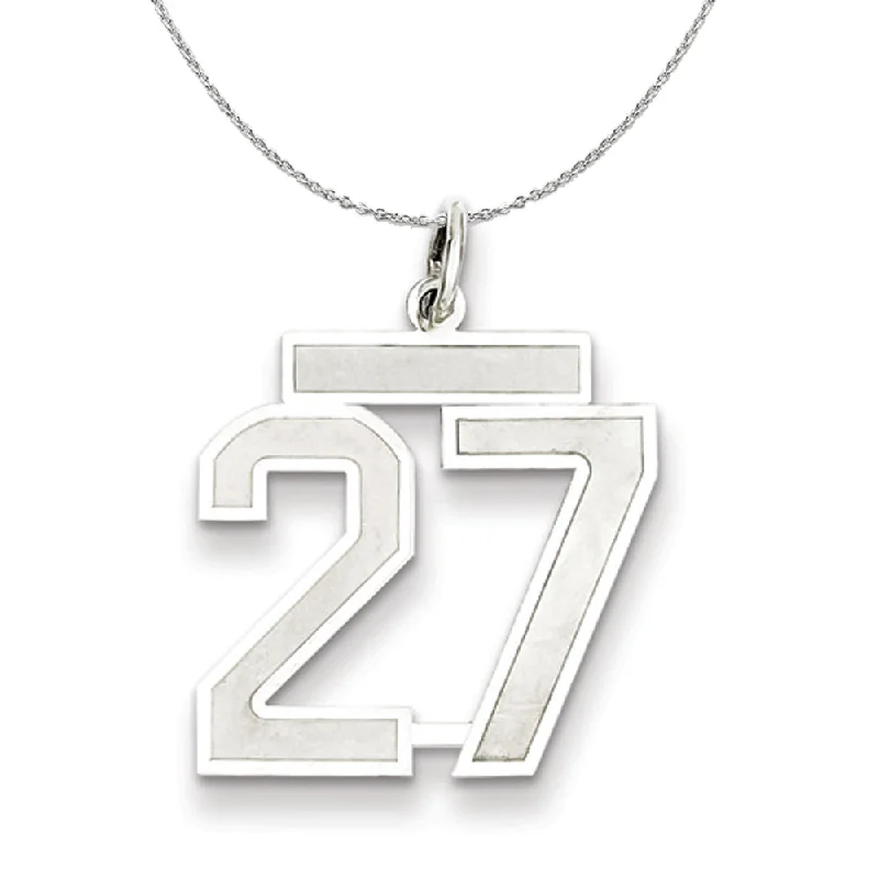 Sterling Silver, Jersey Collection, Medium Number 27 Necklace