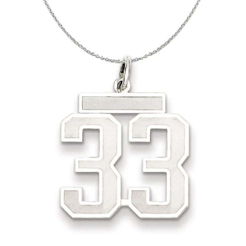 Sterling Silver, Jersey Collection, Medium Number 33 Necklace