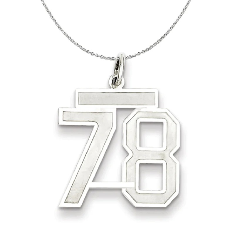 Sterling Silver, Jersey Collection, Medium Number 78 Necklace