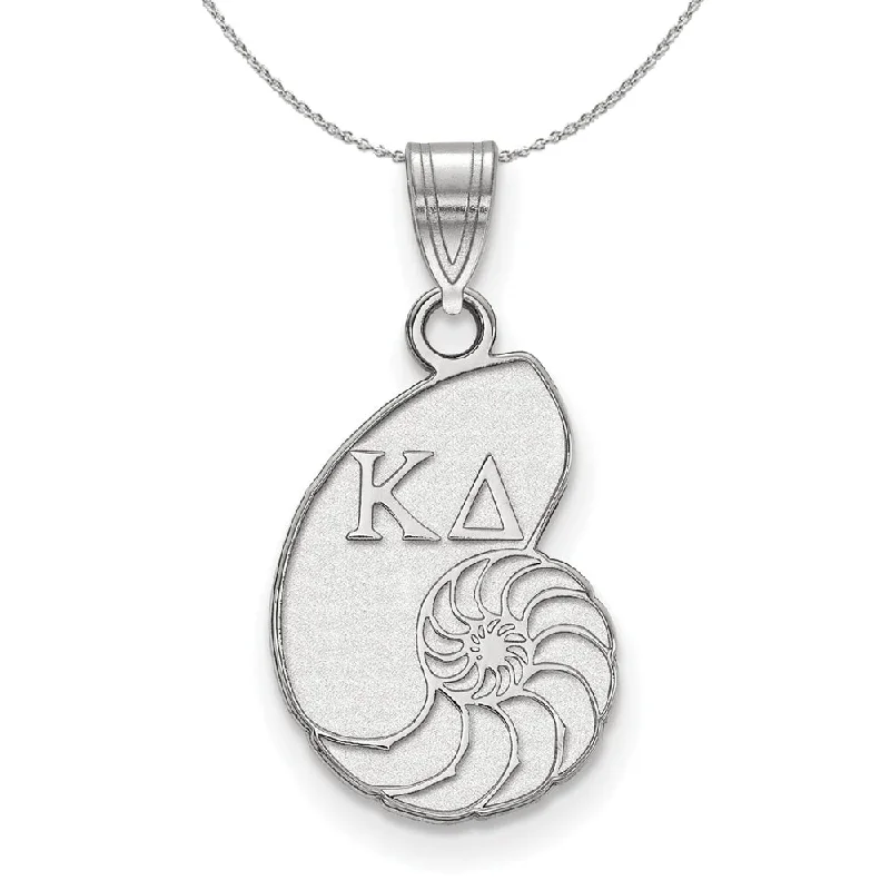 Engraved promise necklace-Sterling Silver Kappa Delta Small Pendant Necklace