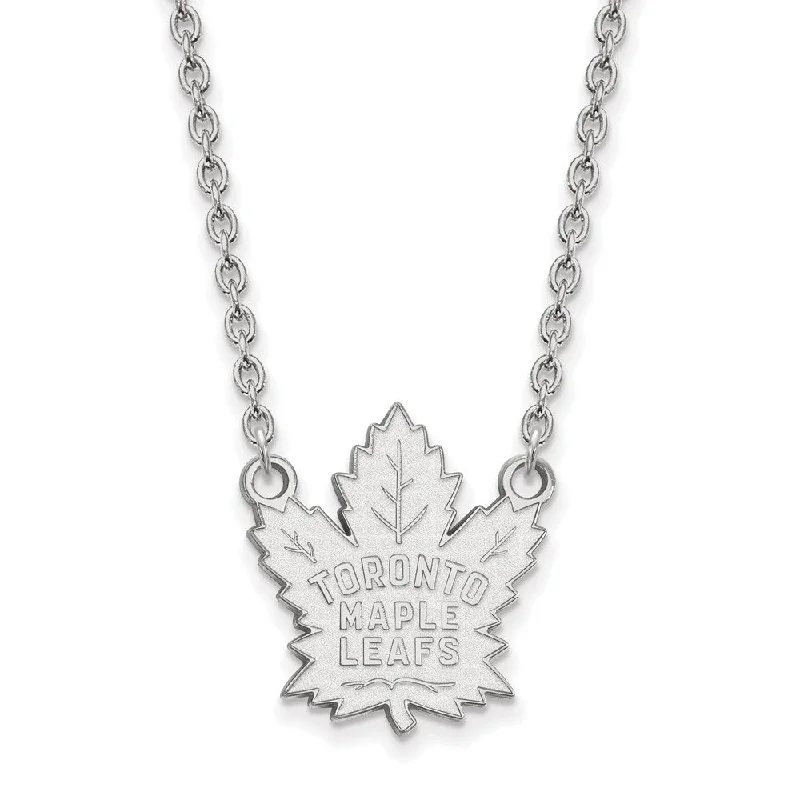 Rainbow gem necklace-Sterling Silver NHL Toronto Maple Leafs Large Necklace, 18 Inch