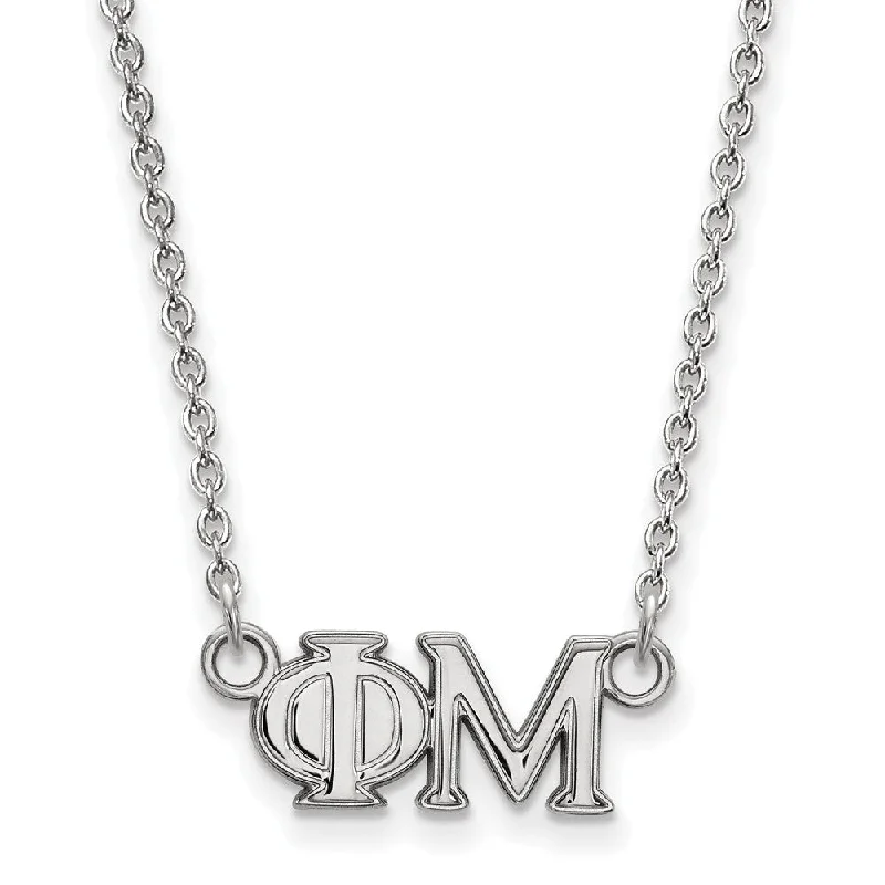 Sterling Silver Phi Mu Medium Necklace