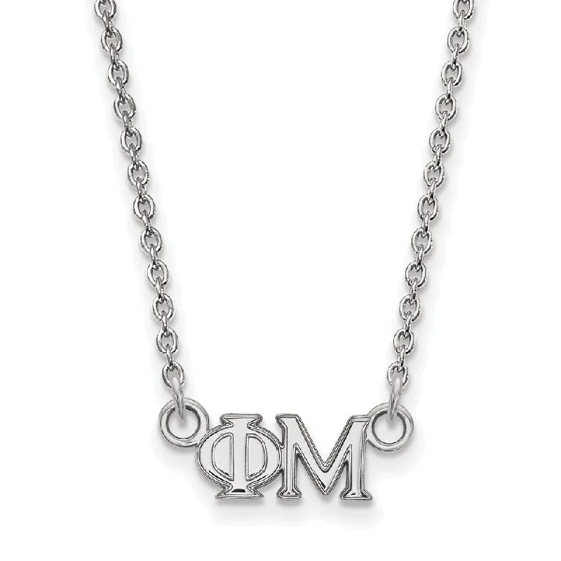 Sterling Silver Phi Mu XS (Tiny) Greek Letters Necklace