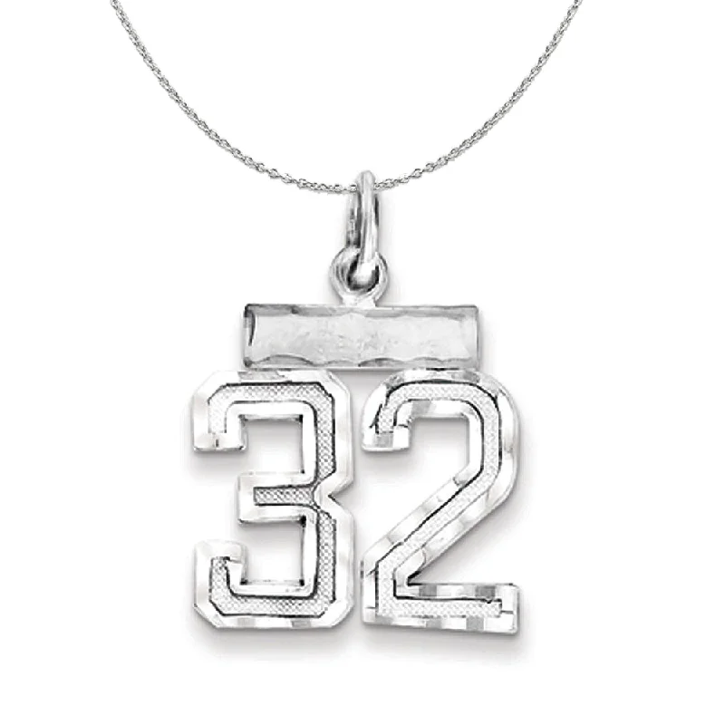 Multi-stone necklace-Sterling Silver, Varsity Collection, Small D/C Number 32 Necklace