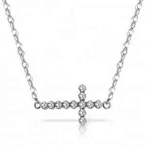 Enamel flower necklace-0.18 Carat 14K Solid White Gold Love Is Never Rude Diamond Necklace