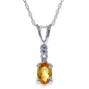 Baguette cut necklace-0.46 Carat 14K Solid White Gold Heart Is A Heart Citrine Diamond Necklace