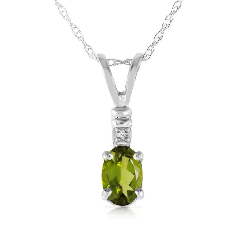 Hammered copper necklace-0.46 Carat 14K Solid White Gold Once In A Lifetime Peridot Diamond Necklace