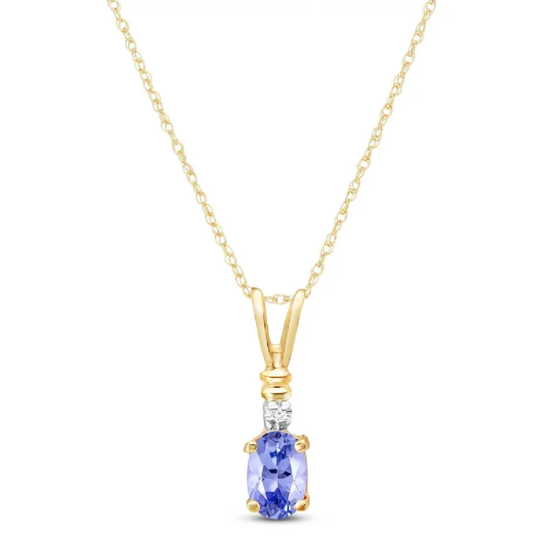 Infinity twist necklace-0.46 Carat 14K Solid Yellow Gold Daybreak Tanzanite Diamond Necklace