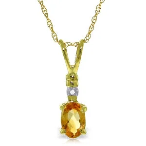 Peridot stone necklace-0.46 Carat 14K Solid Yellow Gold Lovemaking Citrine Diamond Necklace