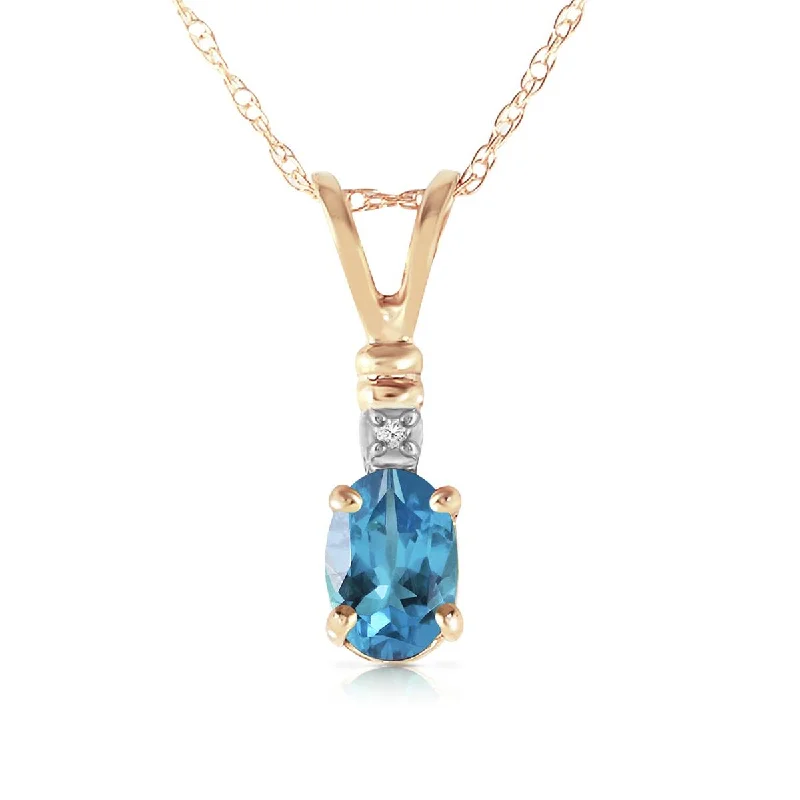 Cushion cut necklace-0.46 Carat 14K Solid Yellow Gold Unlimited Flair Blue Topaz Necklace