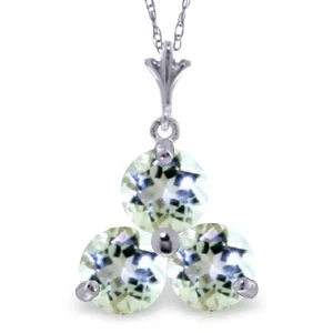 Sunburst design necklace-0.75 Carat 14K Solid White Gold Peoria Aquamarine Necklace