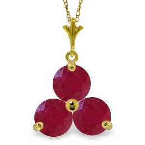 Knotted love necklace-0.75 Carat 14K Solid Yellow Gold Heartbeat Ruby Necklace