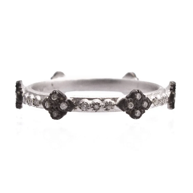 Raw crystal ring-New World Crivelli Stackable Band with Champagne Diamonds