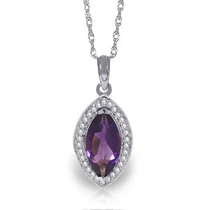 Labradorite stone necklace-1.8 Carat 14K Solid White Gold Purple Nights Amethyst Diamond Necklace