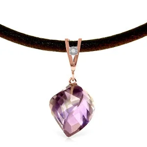 Hammered gold necklace-10.76 Carat 14K Solid Rose Gold Savoire Vivre Amethyst Necklace