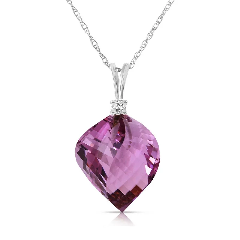 Engraved promise necklace-10.8 Carat 14K Solid White Gold World Goes Round Amethyst Diamond Necklace