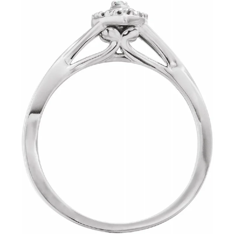 Mixed metal ring-10K White Gold .06 CTW Diamond Promise Ring for Women