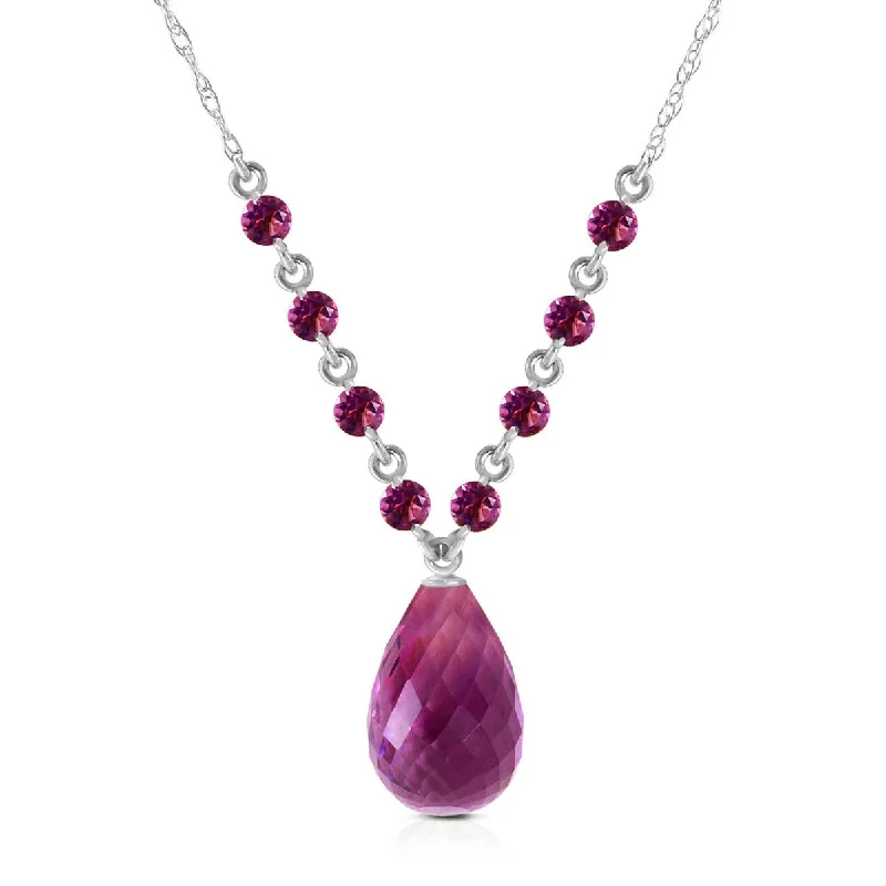 Double layer necklace-11.5 Carat 14K Solid White Gold You Intoxicate Me Amethyst Necklace