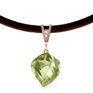 Sapphire teardrop necklace-13.01 Carat 14K Solid Rose Gold Savoire Vivre Green Amethyst Necklace