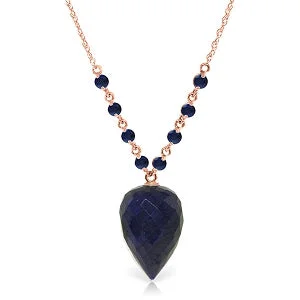 Rainbow gem necklace-14 Carat 14K Solid Rose Gold Fury Sapphire Necklace