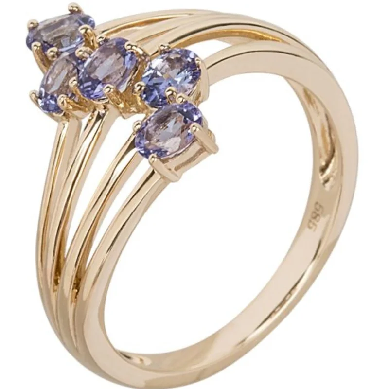 Knotted love ring-14K Gold Tanzanite 5 Stone Ring