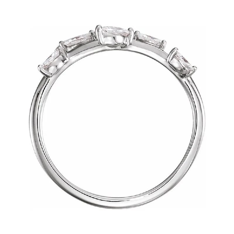 Wire wrapped ring-14K White Gold 1/4 CTW Diamond Leaf Ring for Women