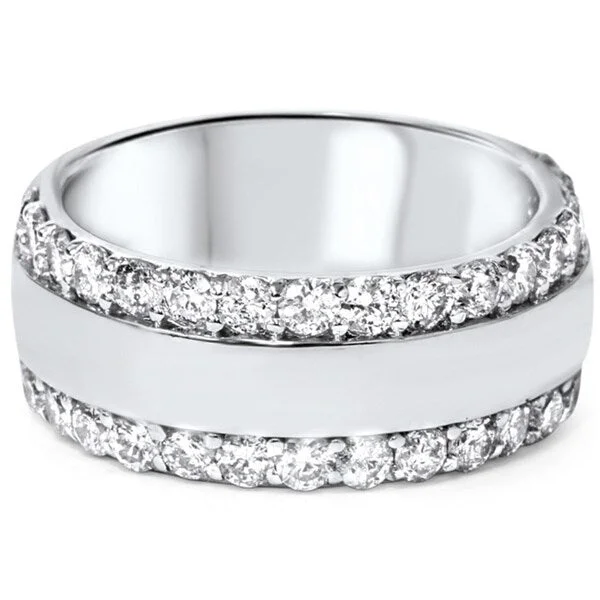 Sunflower design ring-14k White Gold 2 3/4ct TDW Diamond Double Row Band