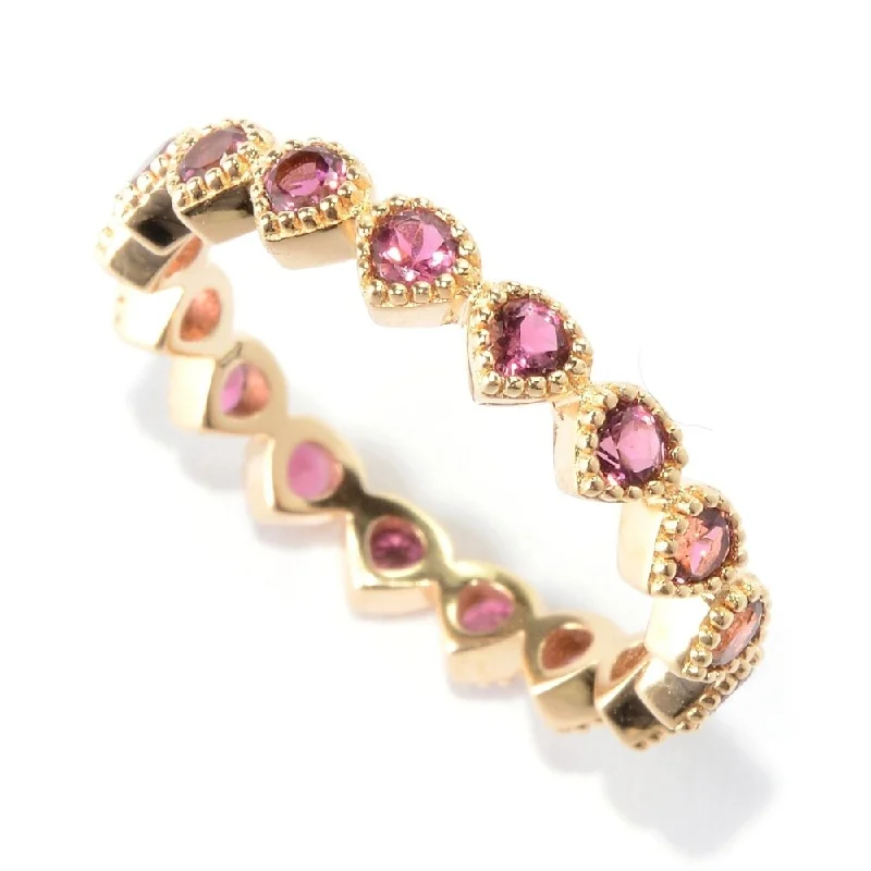 Pink tourmaline ring-14K Yellow Gold Over Sterling Silver 0.8ctw Pink Tourmaline Ring