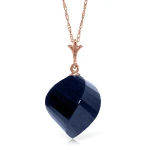 Triple layer necklace-15.25 Carat 14K Solid Rose Gold Necklace Twisted Briolette Sapphire