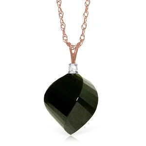 Black diamond necklace-15.55 Carat 14K Solid Rose Gold Necklace Diamond Twisted Briolette Black Spineli