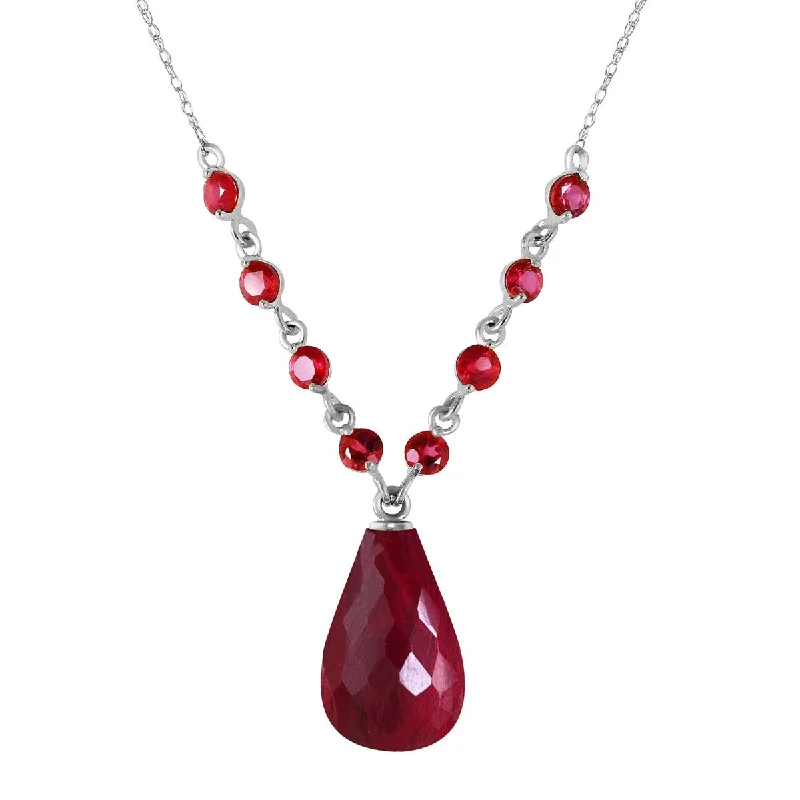 Textured chain necklace-15.8 Carat 14K Solid White Gold Deams Of Flesh Ruby Necklace