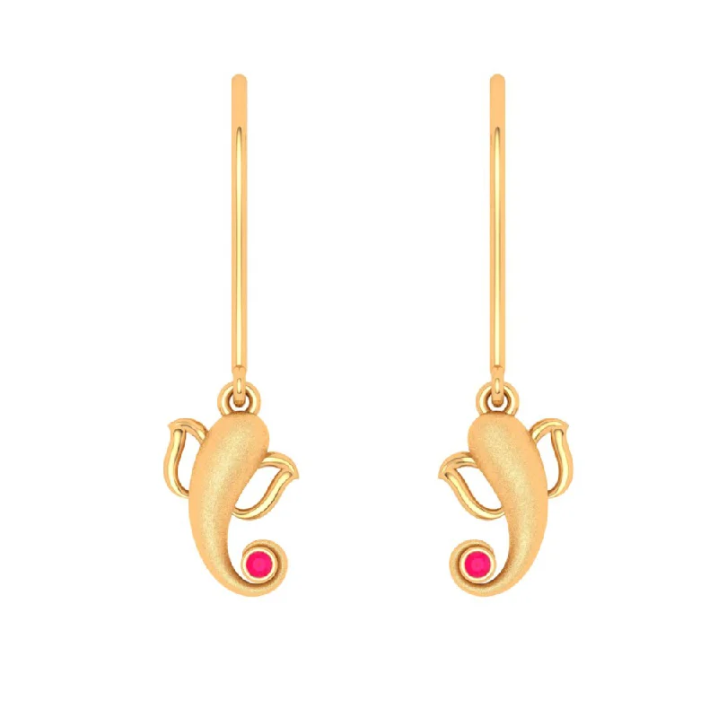 Double heart earrings-18k Adorable Ganesha Motif Earrings From Online Exclusive