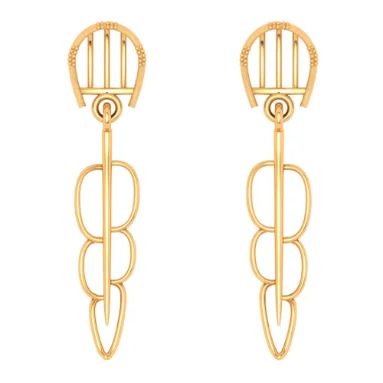 Leaf motif earrings-18k Bis Hallmarked Modern And Stylish Gold Earrings Design