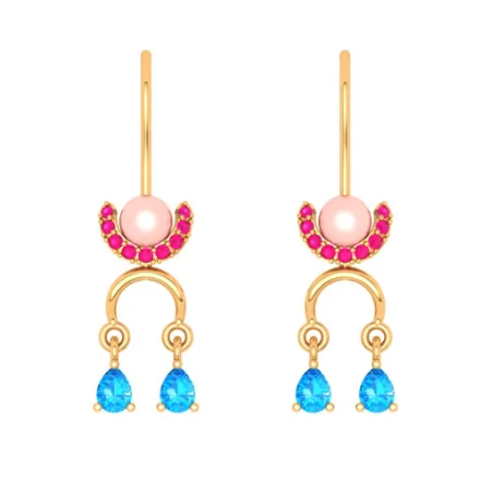 Bold zircon earrings-18k Exclusive Colourful Gemstone Earrings From Pc Chandra Jewellers