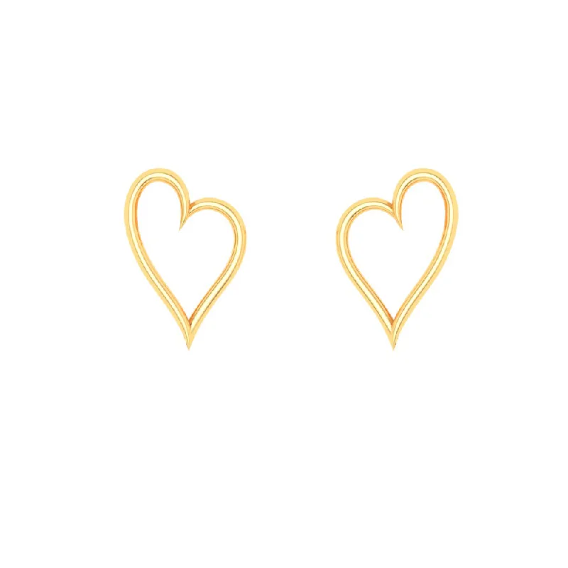 Teardrop crystal earrings-18k Gold Charming Heart Studs Earrings For All Occasions