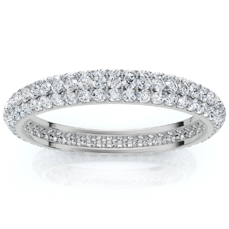 Square diamond ring-1Ct Pave Diamond Eternity Ring Gold Lab Grown