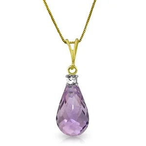 Tribal pattern necklace-2.3 Carat 14K Solid Yellow Gold Ask For More Amethyst Diamond Necklace