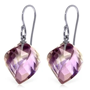 Braided gold earrings-21.5 Carat 14K Solid White Gold Lavender Fields Amethyst Earrings