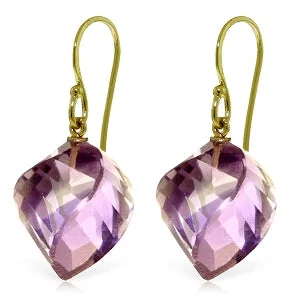 Spiral design earrings-21.5 Carat 14K Solid Yellow Gold Ella Amethyst Earrings