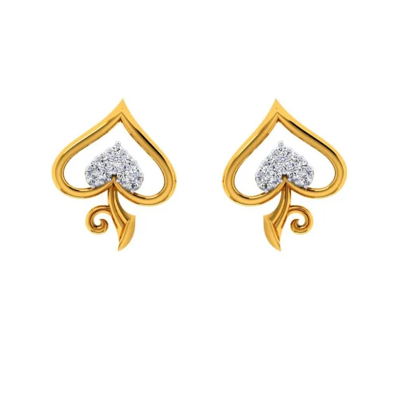 Diamond stud earrings-22KT (916) Yellow Gold Earring For Women