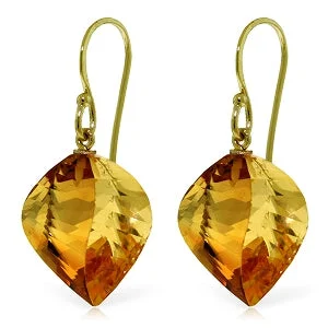 Square stud earrings-23.5 Carat 14K Solid Yellow Gold Ella Citrine Earrings