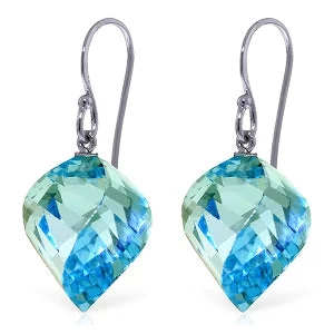 Hexagon charm earrings-27.8 Carat 14K Solid White Gold Sierra Madre Blue Topaz Earrings