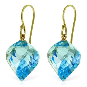 Triple stud earrings-27.8 Carat 14K Solid Yellow Gold Ella Blue Topaz Earrings