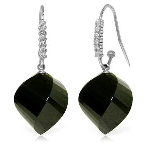 Citrine drop earrings-31.18 Carat 14K Solid White Gold Taste Of Sweetness Black Spinel Diamond