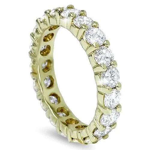 Antique gold band ring-3ct Diamond Eternity Ring 14K Yellow Gold