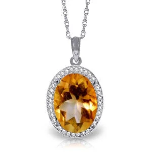 Tribal pattern necklace-4.88 Carat 14K Solid White Gold Next Chapter Citrine Diamond Necklace